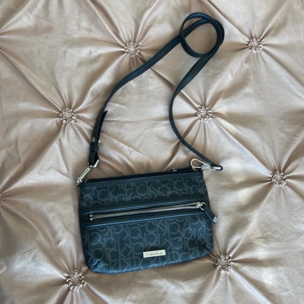 Calvin Klein Monogram Logo Crossbody Satchel